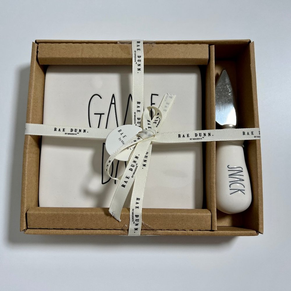 Rae Dunn by Magenta Cheese Platter & Knife Set